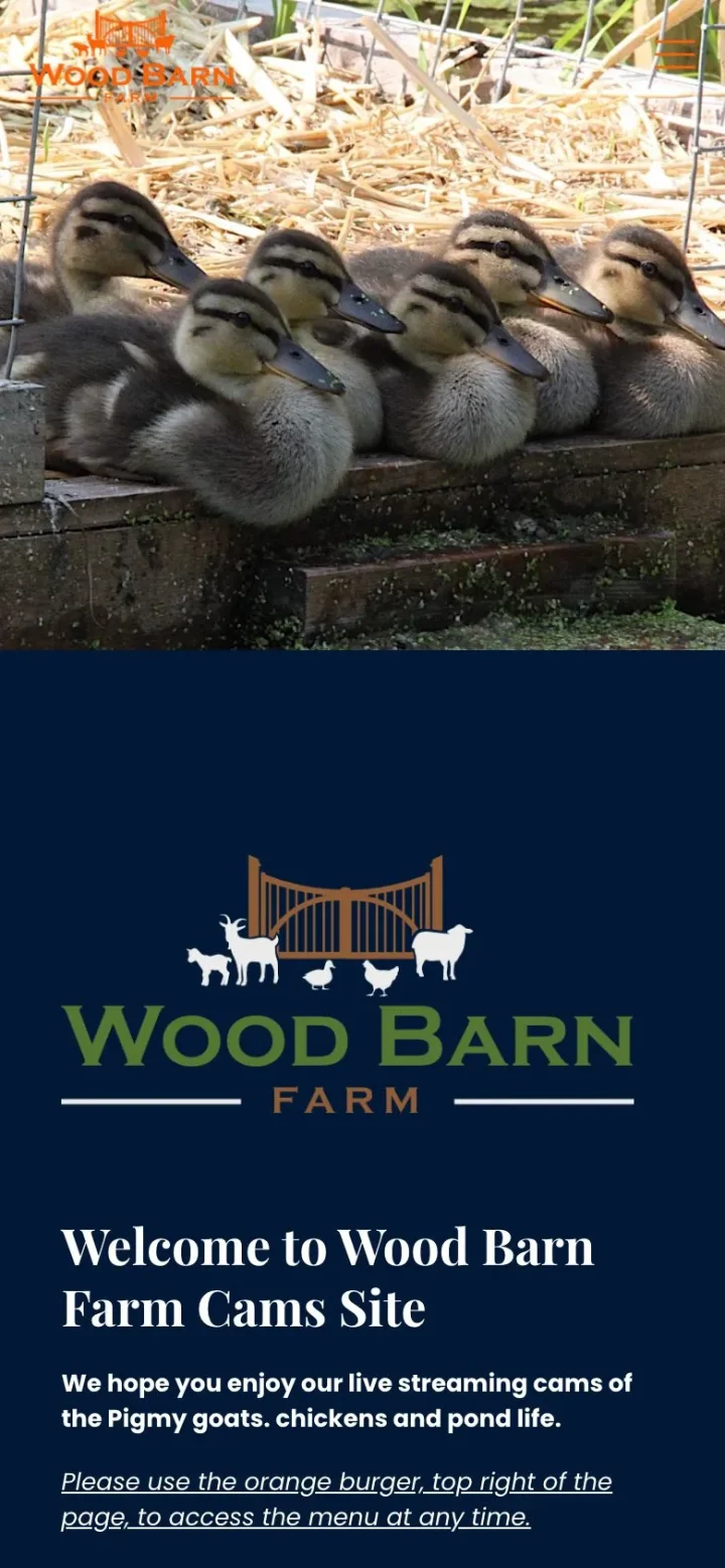 Wood Barn Farm Webcams, phone view